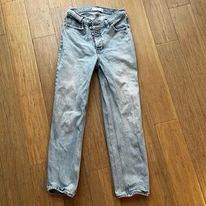 Abercrombie & Fitch The Dad High Rise Jeans - Criss-cross Button Fly 2/26 Short